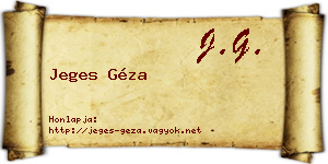 Jeges Géza névjegykártya