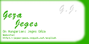 geza jeges business card