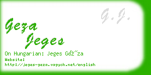 geza jeges business card